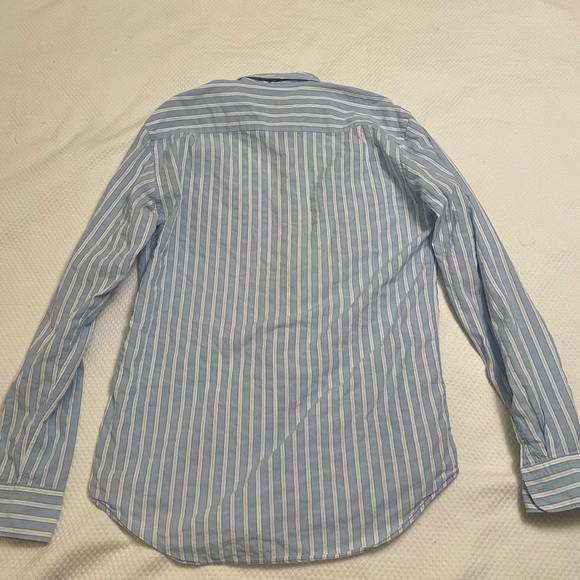 7 For All Mankind blue and white striped button down. Mens medium - Picture 3 of 3